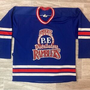 Rare 1987-89 Amherst P&E Ramblers Game Worn Hockey Jersey Jr A MJHL Nova Scotia